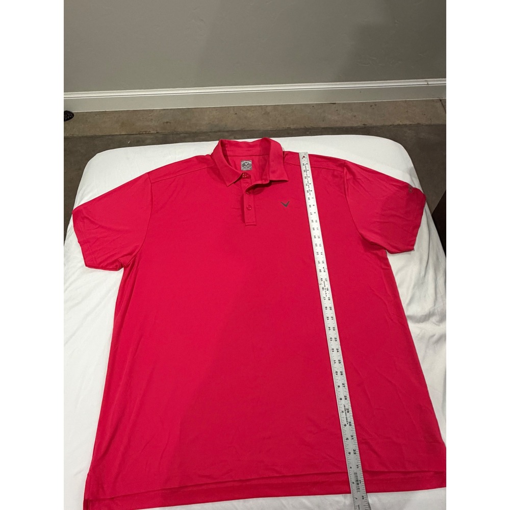 Callaway Opti-Dri Mens 2XL Red Short Sleeve Golf Polo Shirt Stretch Performance